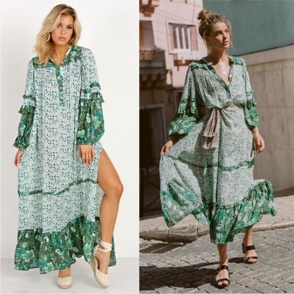 New Spell designs Winona gown ivy green dress - Picture 12 of 17